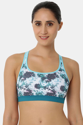 Buy Triumph Padded Non Wired Full Coverage Super Support Bra - Blue N Print